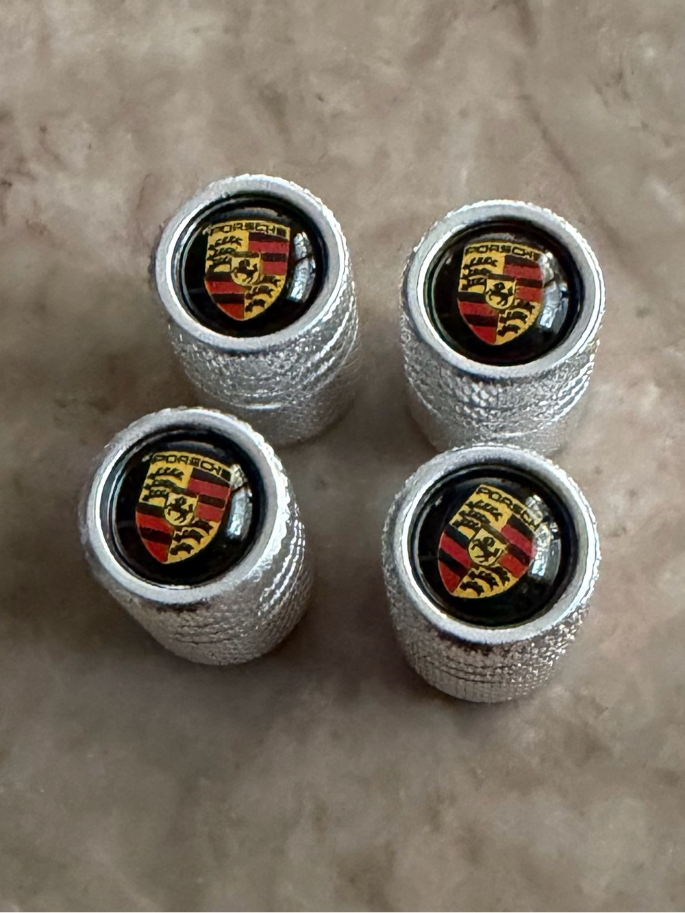 Car Tire Valve Stem Caps Universal silver valve covers for Porsche